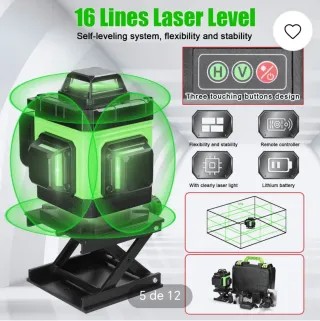 Nivel Láser KKnoon 360° Autonivelante con trípode.