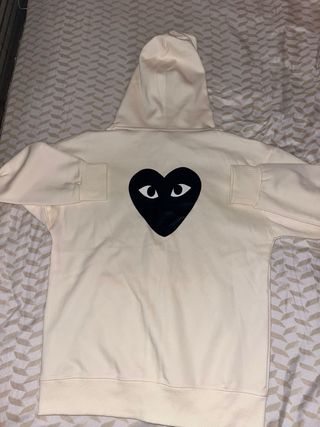 Sudadera Comme des Garçons Beige Corazón Negro