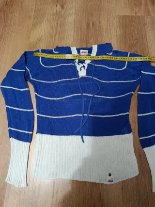 Jersey Only rayas azul y blanco talla