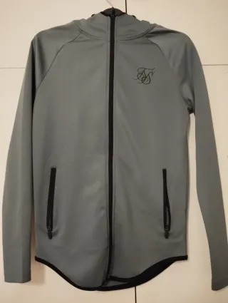 Sudadera SikSilk gris capucha cremallera