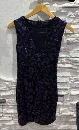 Vestido mini lentejuelas negro