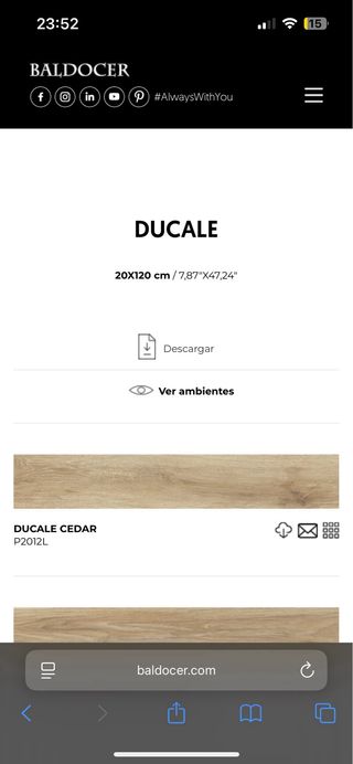 Baldocer Ducale Cedar 20x120 Suelo Porcelánico