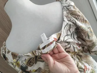 Blusa boho estampada manga abullonada M