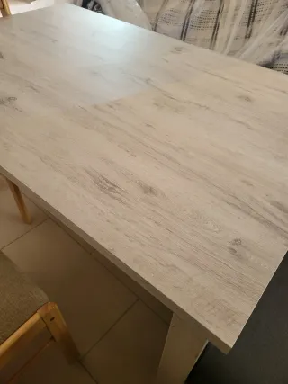 Mesa comedor extensible madera gris(sin sillas)