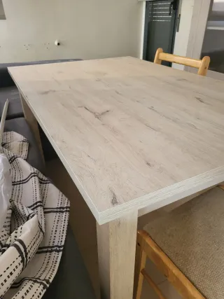 Mesa comedor extensible madera gris(sin sillas)