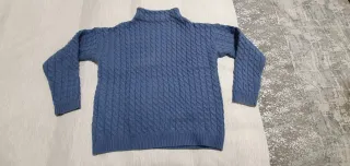 Jersey lana ochos cuello medio alto azul