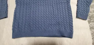 Jersey lana ochos cuello medio alto azul