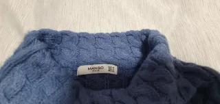 Jersey lana ochos cuello medio alto azul