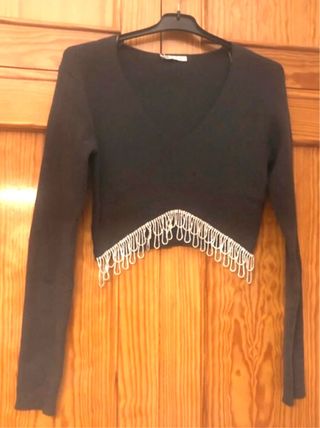 Jersey Zara gris oscuro