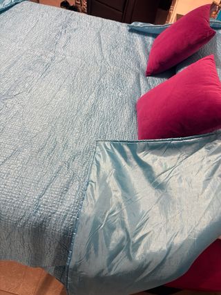 Colcha azul para cama de 150