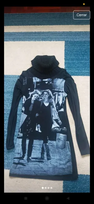 Vestido de punto con cuello vuelto T/S