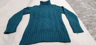 Jersey lana cuello alto azul verdoso