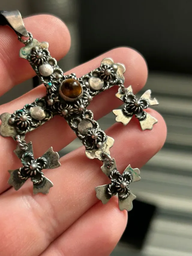 Cruz Yalalag de plata 925 México vintage