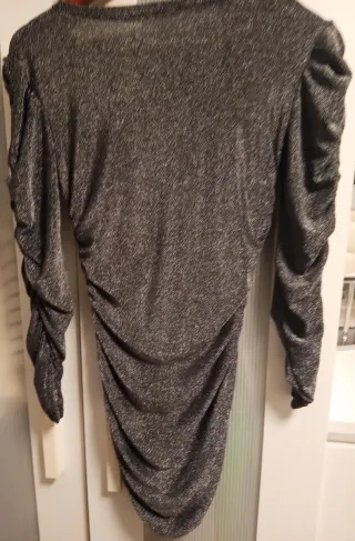 Vestido fiesta plateado brillante