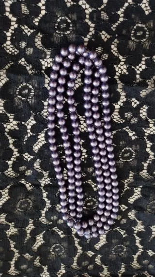 Collana perle beige e oro