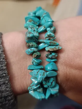 2 Braccialetti di turchese naturale
