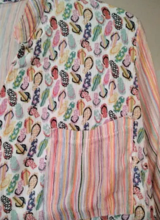 Camisa multicolor rayas y estampado