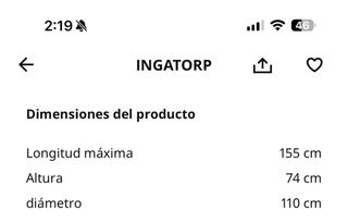MESA REDONDA EXTENSIBLE COMO NUEVA