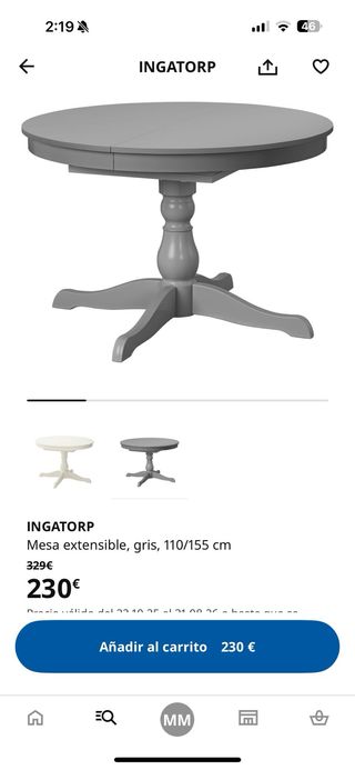 MESA REDONDA EXTENSIBLE COMO NUEVA