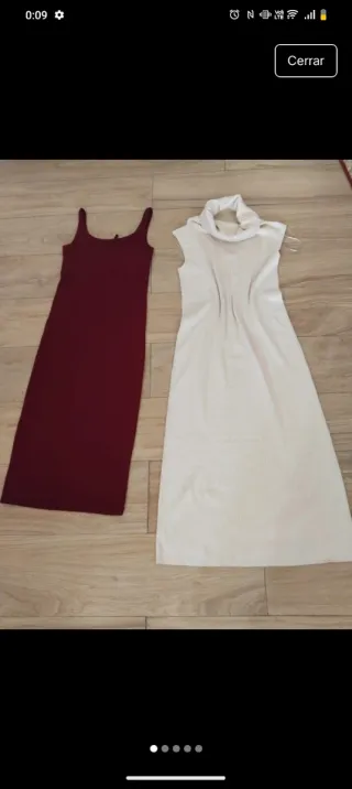 Vestiti lunghi marrone e crema