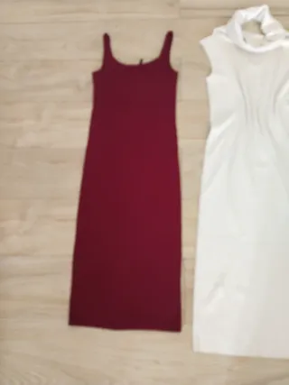 Vestiti lunghi marrone e crema