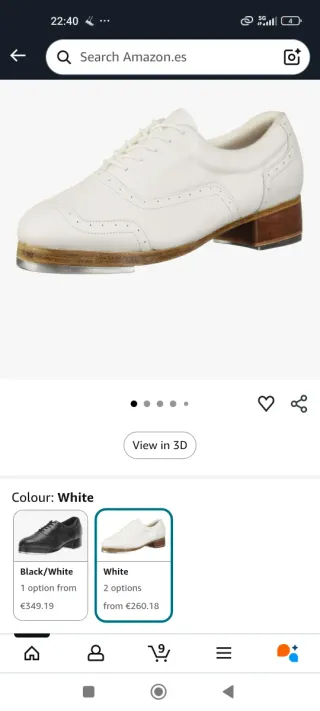 Zapatos de claqué Bloch blancos talla 39