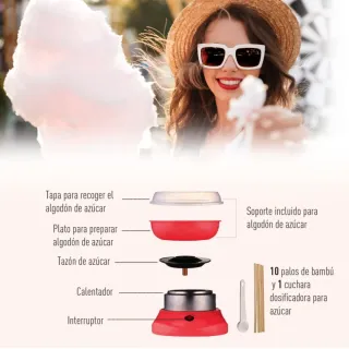Máquina de algodón de azúcar roja