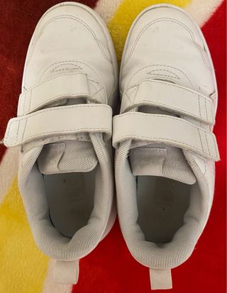 Bambas niña blancas con velcro, talla 32