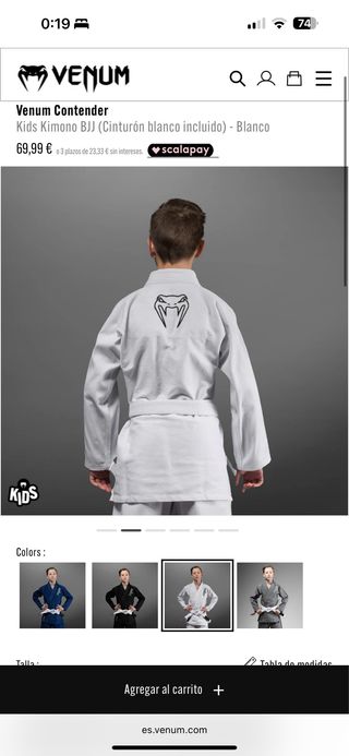 Kimono Jiu Jitsu Venum Niños Blanco
