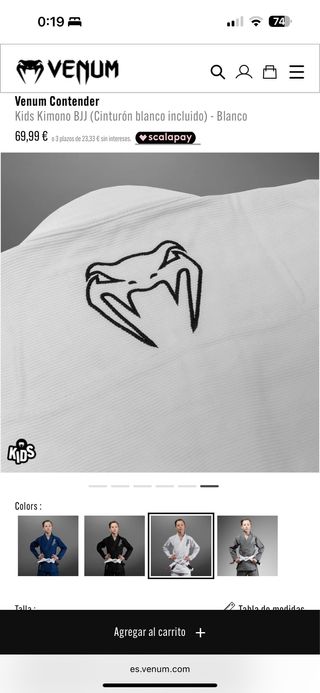 Kimono Jiu Jitsu Venum Niños Blanco