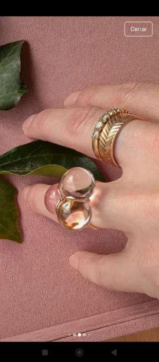 Anillo de ORO 18k y esferas de cristal de BACCARAT