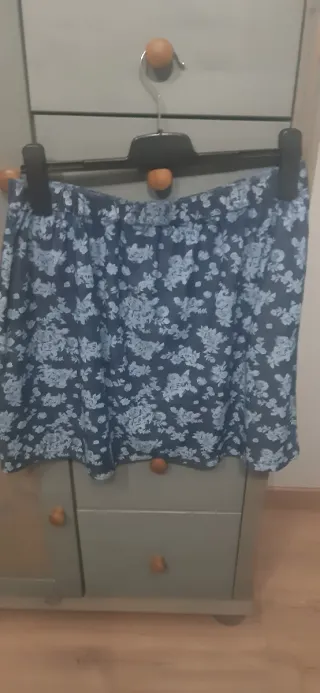 Falda Mango azul flores