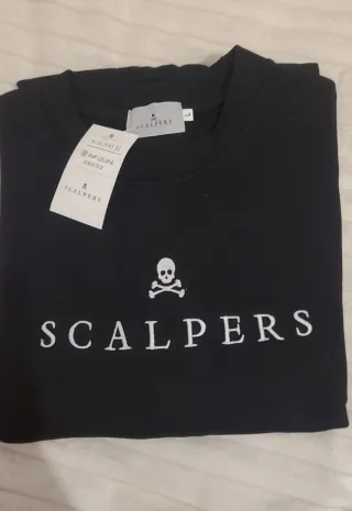 Sudadera Scalpers negra bordada talla L a estrenar