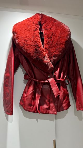 Chaqueta cuero sintético mujer forro