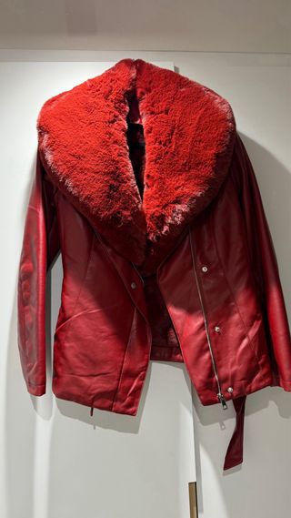 Chaqueta cuero sintético mujer forro