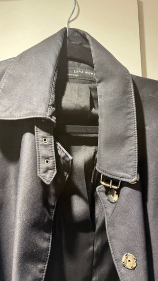 Gabardina Zara Negra Mujer