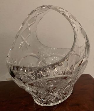 Cesto in cristallo di Boemia
