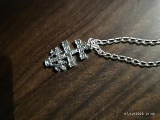 Cruz de Caravaca plateada 29 cm