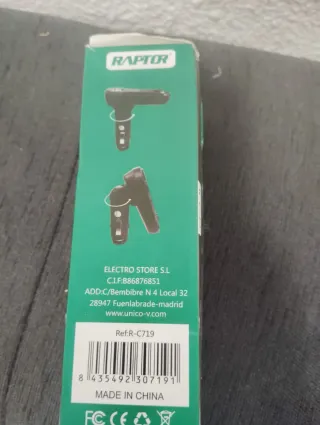 Cargador Coche USB Dual Raptor FM