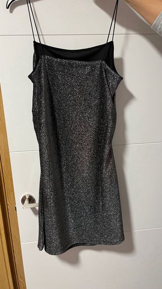 Vestido fiesta plateado