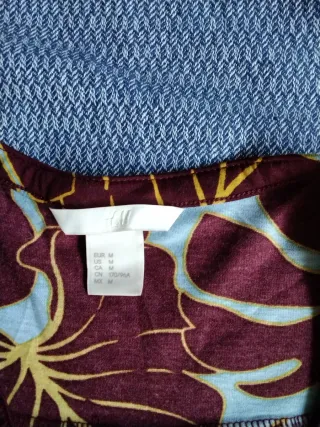 Vestido Camisero Estampado Hojas Talla M