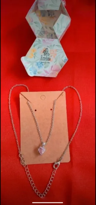 Collana Ezzelino cuore rosa con zirconi