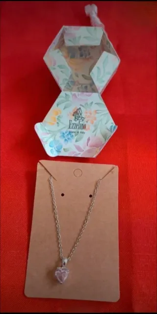 Collana Ezzelino cuore rosa con zirconi