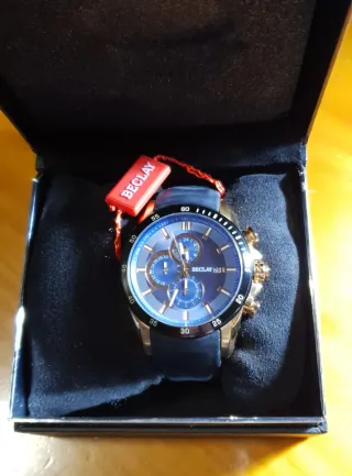 Reloj BECLAY Cronógrafo Acero y Chapado en Oro.
