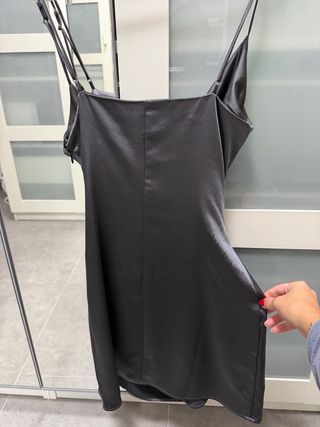 Vestido lencero Mango gris XS