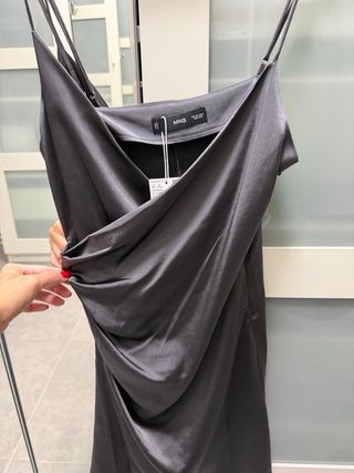 Vestido lencero Mango gris XS