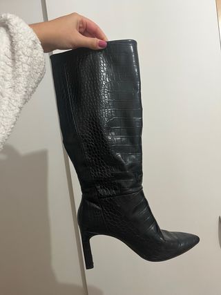 Botas altas efecto piel de cocodrilo