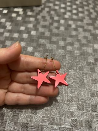 Pendientes Aro Estrella Roja