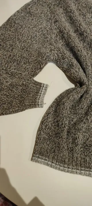 Jersey vintage marrón y gris de lana