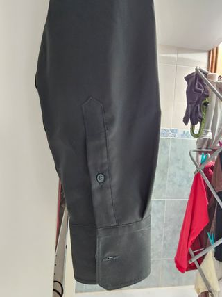 Camisa verde manga larga elástica estructura slim